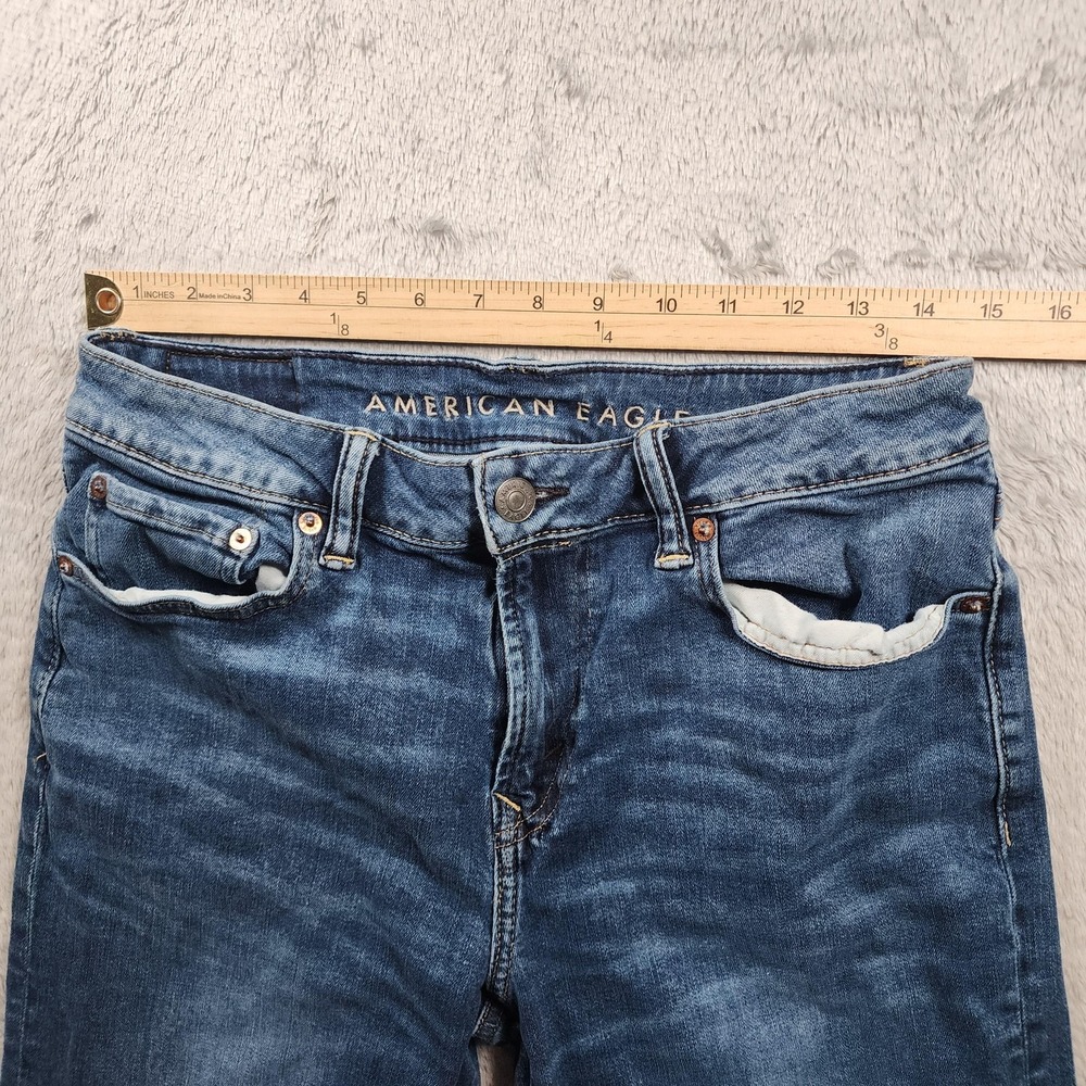 American Eagle Pants Mens 32x32 (Fits 30x30) Blue Original Bootcut Denim Stretch - Picture 9 of 13